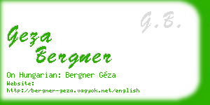 geza bergner business card